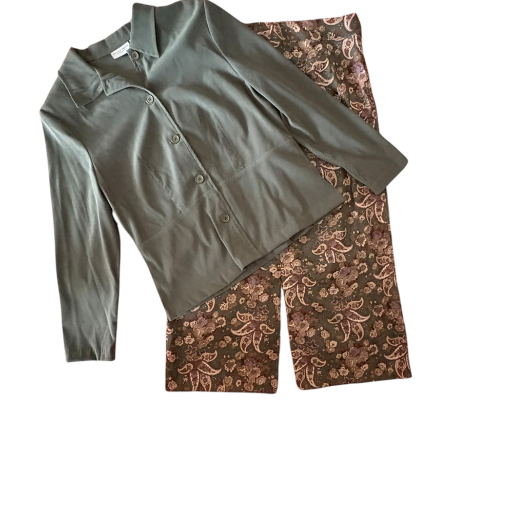 Jaclyn Smith Classic Floral Paisley Maxi Skirt & Jacket 2-Piece Set